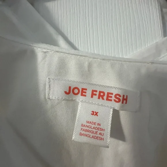 Joe Fresh White Button-Up Shirt with Rhinestone Collar – Size 3X – Never Worn - Picture 4 of 6